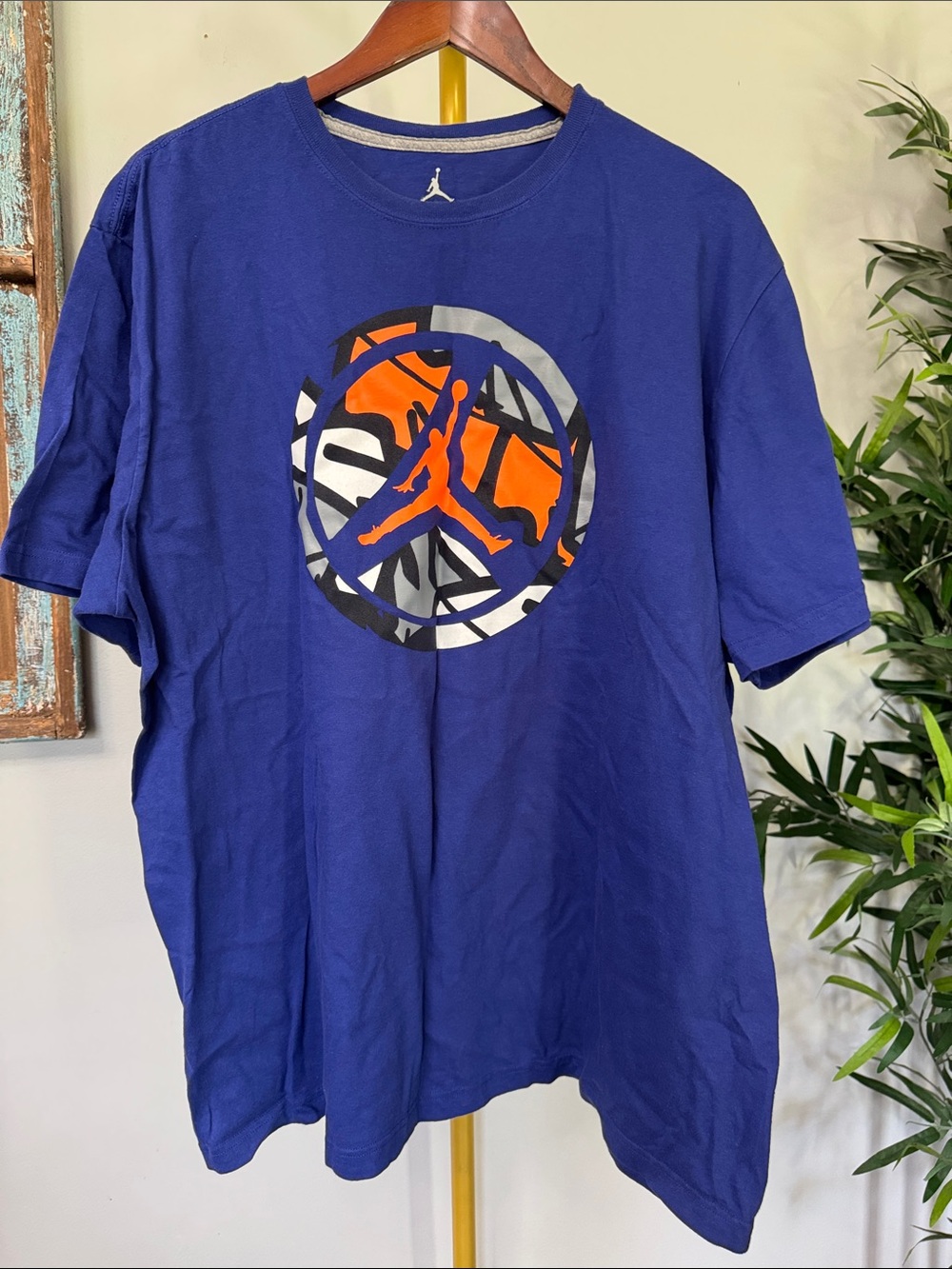 Nike Jordan vintage retro 8 wheeler Short Sleeve Graphic Tee Royal Blue EUC XXL